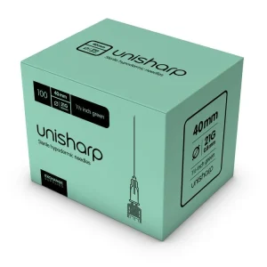 Unisharp Needle 21g 1.5” (38mm) (Green) – x 100