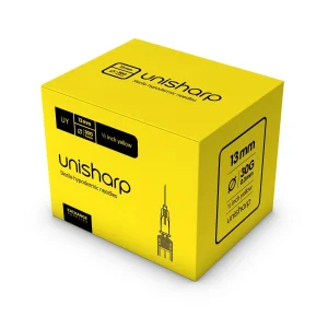 Unisharp Needle 30g 1/2” (13mm) (Yellow) – x 100