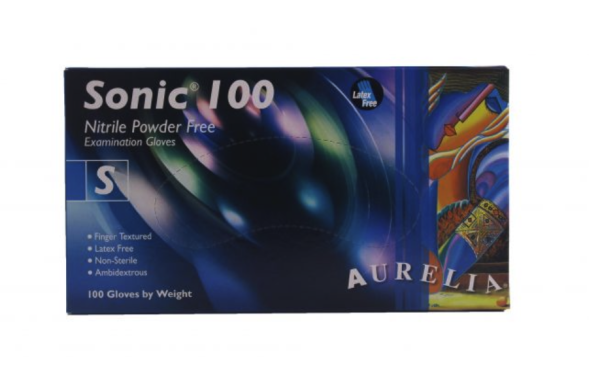 Sonic 100 Gloves Nitrile Powder Free– Size Small – Non Sterile – (100pcs)