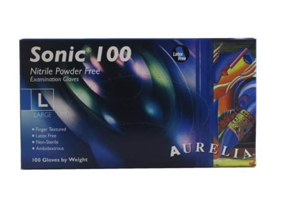 Sonic 100 Gloves Nitrile Powder Free– Size Large – Non Sterile – (100pcs)